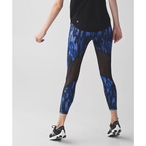 Lululemon All Meshed Up 7/8 Tight Pants Leggings Painted Animal Black Sz 6